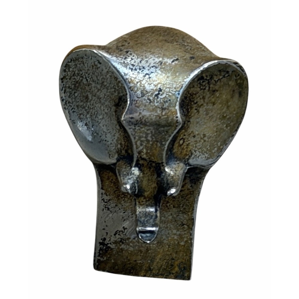 Vintage 1970s Dansk Gunnar Cyren Elephant Figurine Silverplate Zinc Japan MCM